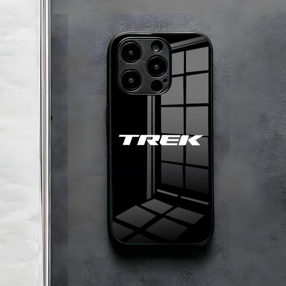 

Bicycle T-TrekS Phone Case For IPhone 17 Air 16 E Pro Max 15 14 13 Mini 12 Pro 11 Max Plus Black Glass Cover iPhone17