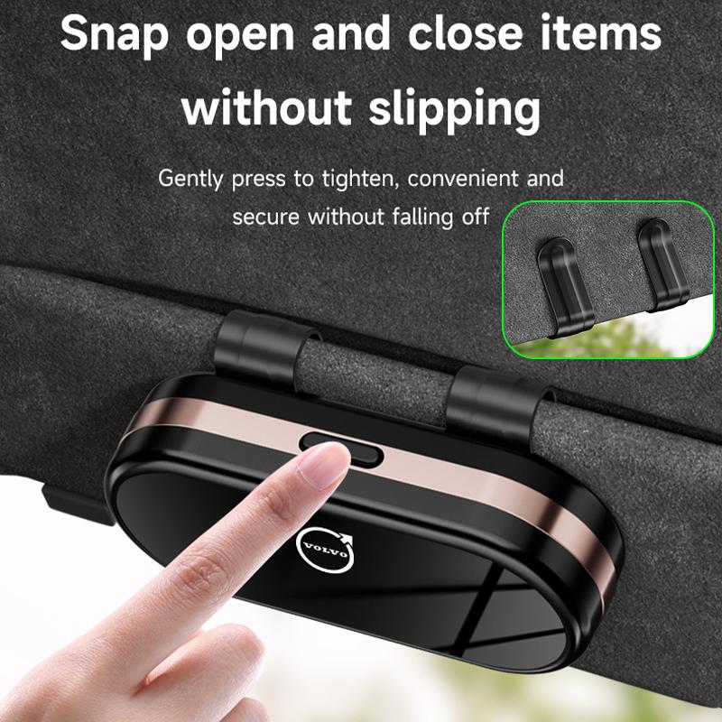 Car Sun Visor Organizer Glasses Ticket Card Box Styling Accessories For Volvo V60 V40 XC90 S60 C30 XC60 S90 XC40 S80 T6 V90 EX30