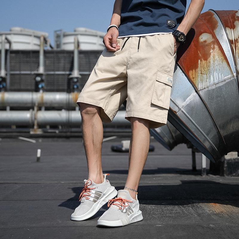 Herren Armygrüne Locker Sitzende Arbeitsshorts, Übergröße