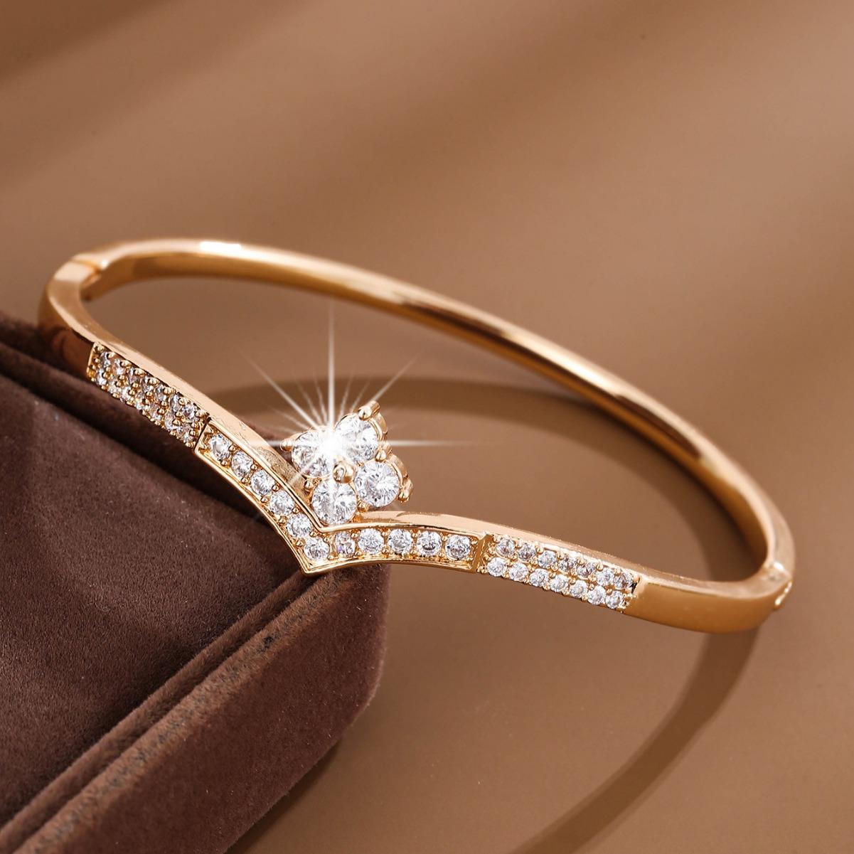 Модный цветочный дизайн с микро инкрустацией цирконом Ins в холодном стиле на каждый день Джокер Темпераментный браслет