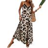 Casual Maxi Jurk met Luipaardprint, Bandjes en Mouwloos voor Dames