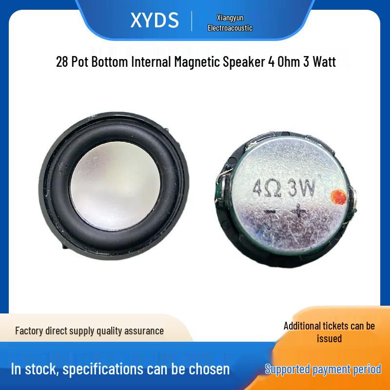 28mm Round Neodymium Iron Boron Bluetooth Speaker, 4 Ohm, 3W, 1-Inch Full Range