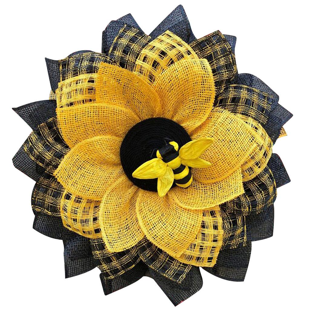 Simulation Leaf Bee SunflowerWreath Artificial Garland Hanging Pendants Wedding