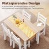 5-Piece Dining Set for 4 People, Country-Style Dining Table and Chairs made of Solid Wood, Natural/White