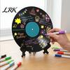 Disque Vinyle Personnalisé Cadeau Horloge Graffiti DIY Ornement, Acrylique Blanc Réutilisable Rétro Tabletop Surface Lisse Décor Mural Artistique avec Support