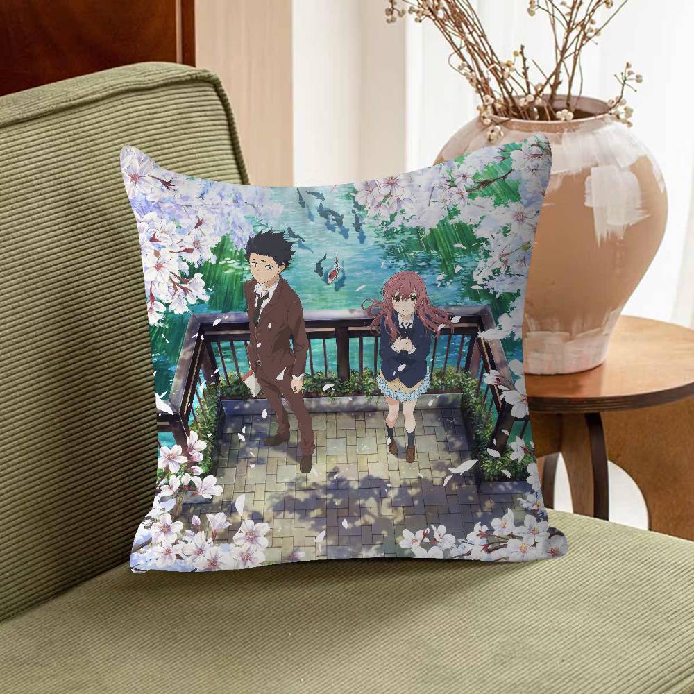 A S-Silent Voice Pillow Cover Sofa Cushion Cover Home Room Decoration Children Gift