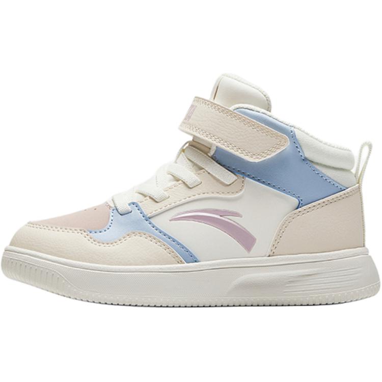

Anta Kids Synthetic Leather Fashion Versatile Lightweight Shock Absorption High-Top Kids Skate Shoes Kids Sneakers White Blue A22439983-3 33
