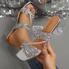 Fashion Shiny Women Platform Sandals Summer 2025 Crystal High Heels Party Shoes Woman Comfortable Thick Heel Sandals Sandalias Mujer