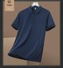 Polo d'été en soie glacée pour homme 2024 – T-shirt de sport léger et décontracté, à manches courtes, couleur unie et à revers