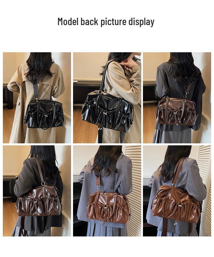 Grenzüberschreitende Plissee-Tragetasche: Modische vielseitige Umhänge- & Crossbody-Tasche im College-Stil