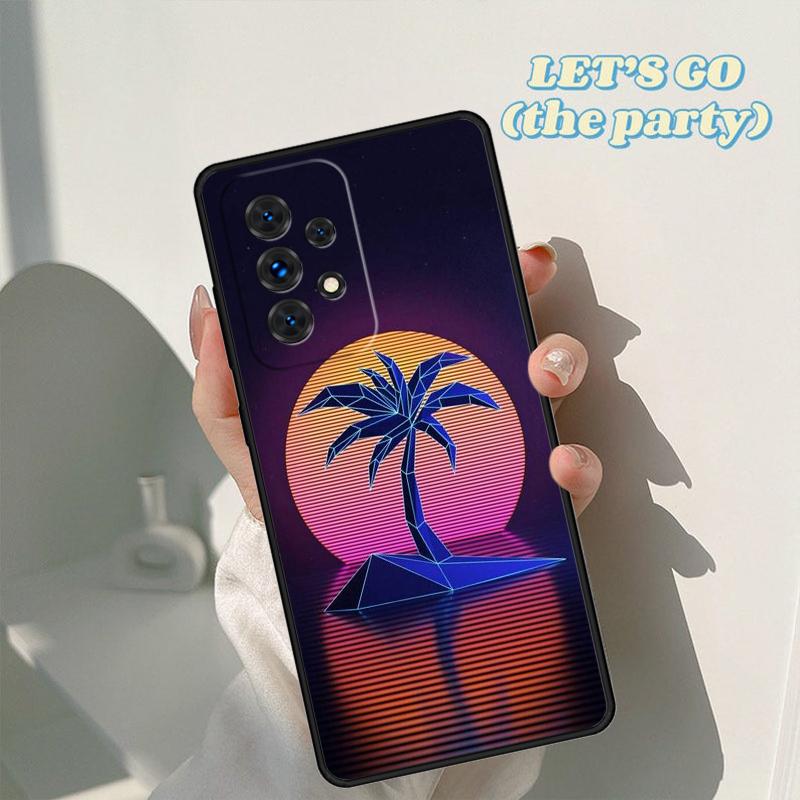80s Retrowave Neon Palms Tree phone case For Samsung Galaxy A42 A31 A40 A51 A71 A32 A80 A52 A72 A73 A21S A50 A70 A11 A12