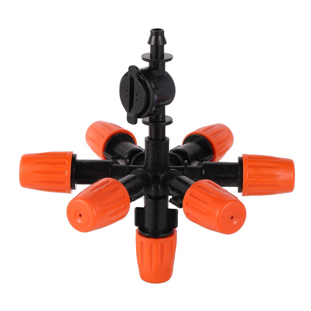 Orange Adjustable Atomizing Nozzle Kit 4/5/6/7-Heads Micro-Sprayer 4/7mm Hose Ground Rod Anti-drip Device Micro-Sprinkler 10Sets