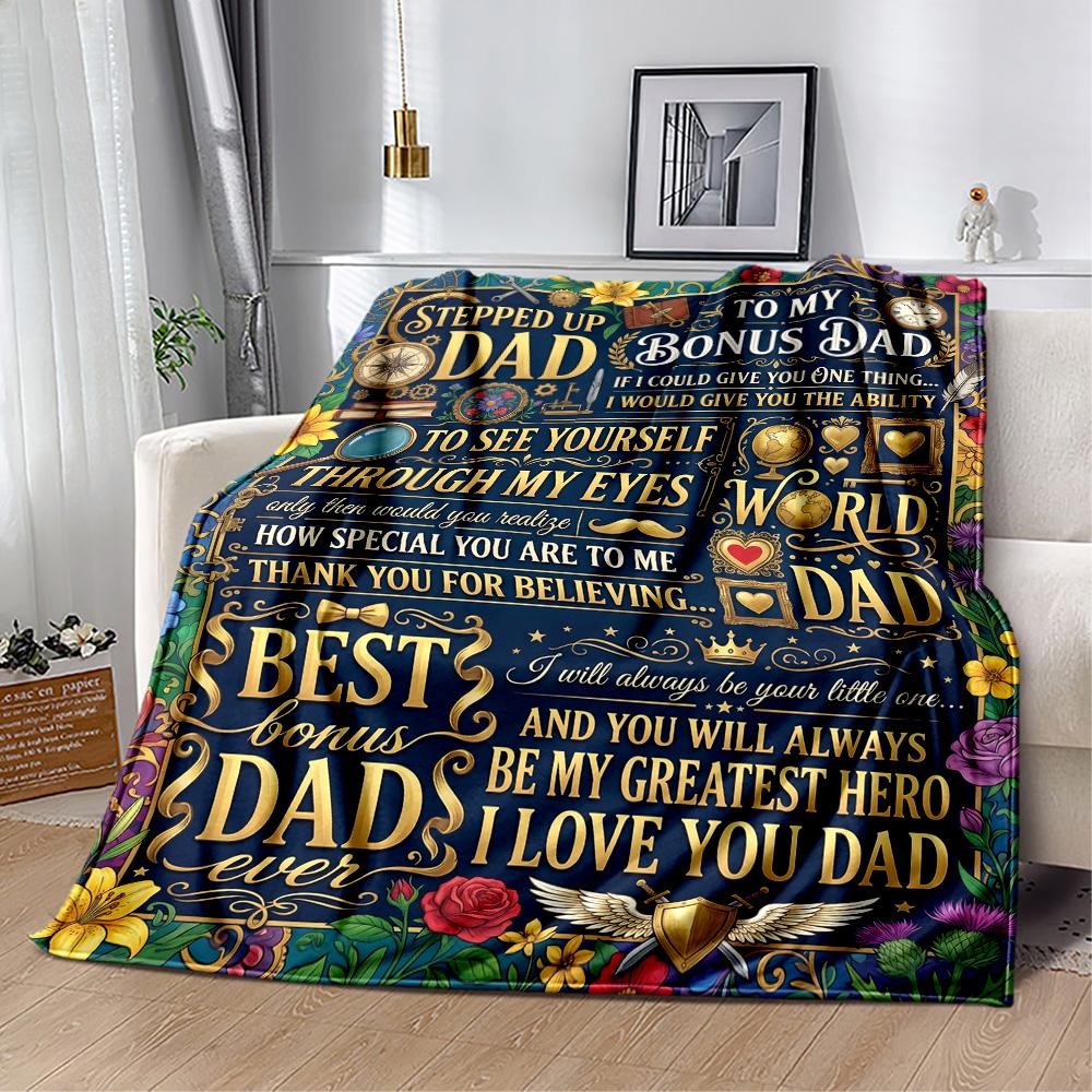 Love You Dad Always Flannel Blanket-Soft and Suitable for Sofas,Beds,Offices,Travel,All Seasons,Great Gift for Holidays and Birthdays.