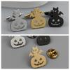New Bat Pumpkin Head Brooch Cufflinks European American Halloween Funny Accessories Exaggerated Skull Jewelry