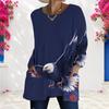 Womens Plus Size Long Sleeve Pocket T Shirt Loose Soft Casual Daily Leisure Blouse