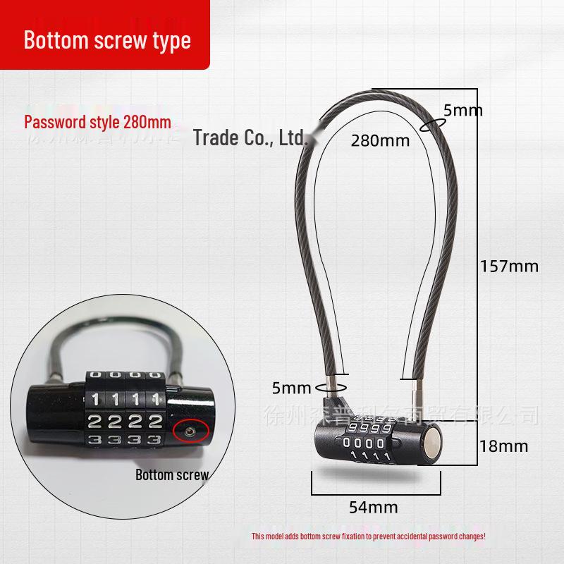 Steel Wire Combination Lock for Patio Furniture, Yard Tools, and Door Handles.