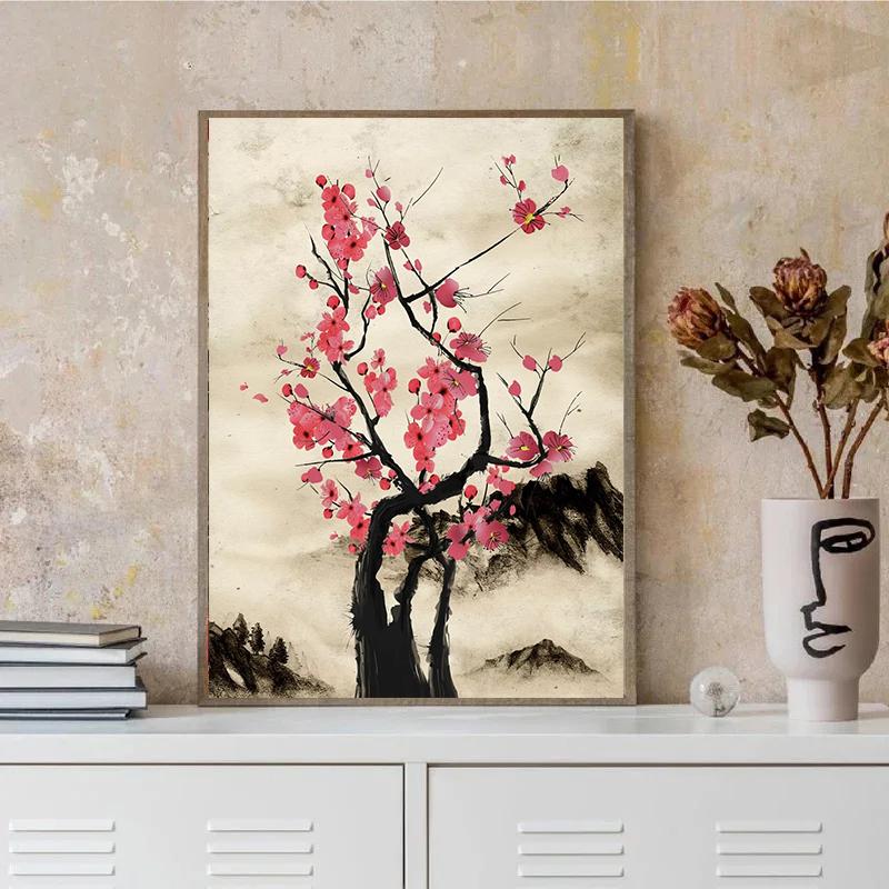 Japanisches Samurai Leinwandgemälde Wandkunst Charakter Poster und Drucke Heimdekorationsbild für Wohnzimmer Schlafzimmer Ästhetisch