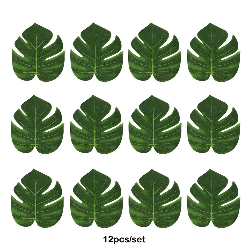 Artificial Tropical Palm Leaves Safari Jungle Decorations Hawaiian Luau Party Leaf Home Table Decor Wedding Birthday Fake Plants