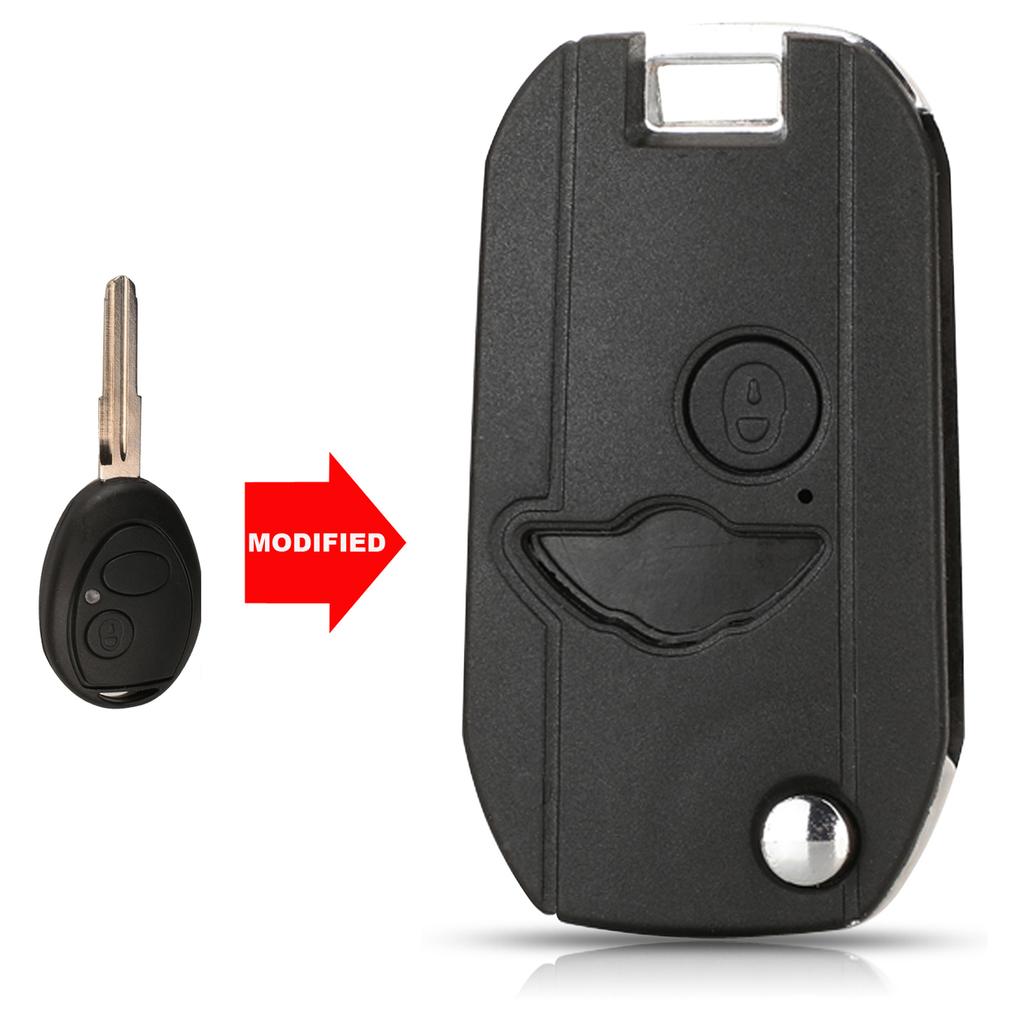 Jingyuqin Modified 2 Buttons Car Key Shell for MG BMW Mini Cooper R53 R50 S for Land Rover 75 Z3 Z4 X3 X5 E46 E39 E36 E34