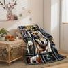 Wolf Photo Frame Collage Flannel Throw Blanket Wild Animal Wolf Portrait Print Warm Sofa Bed Blanket