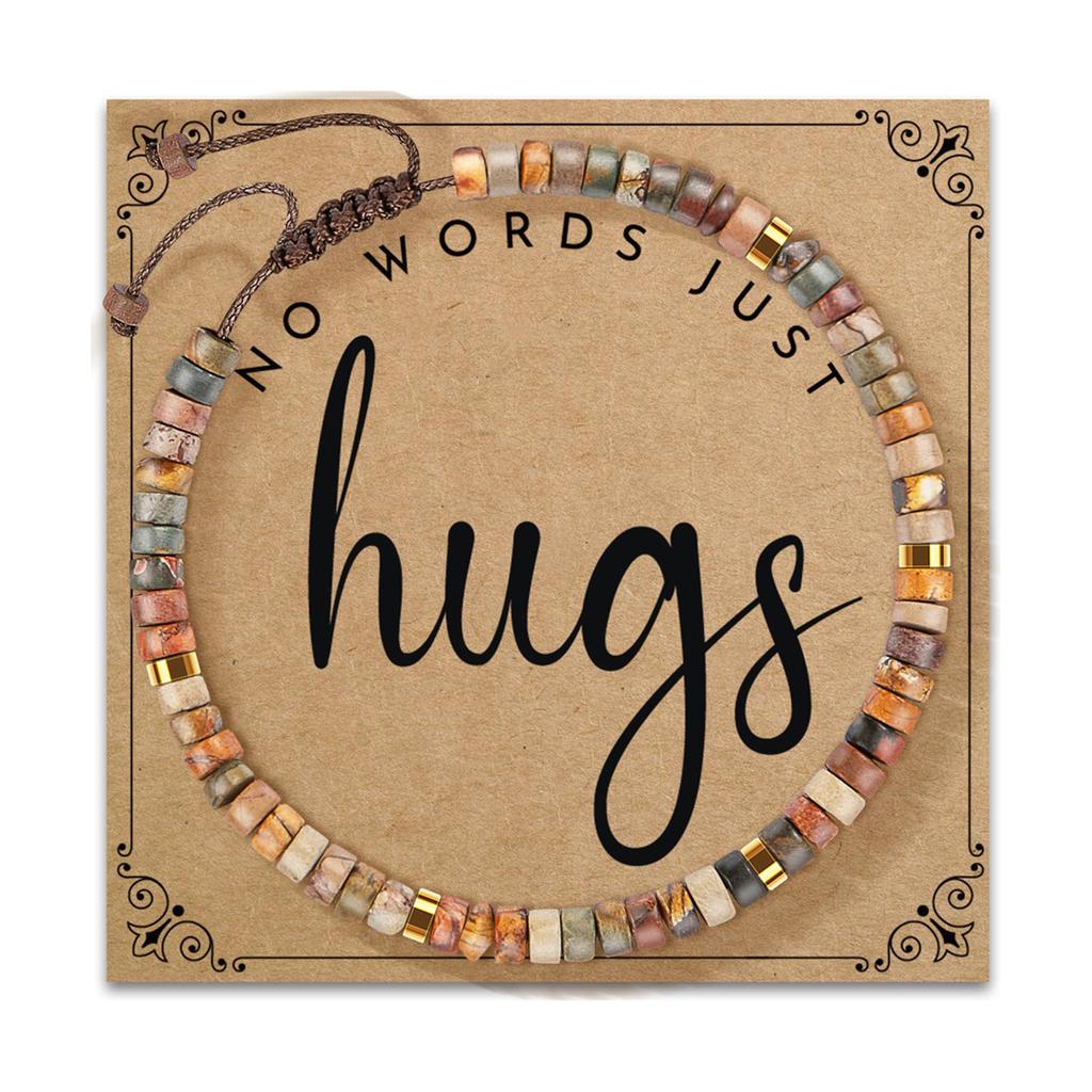 Adjustable Handmade Stone Bracelet Decoration for All Ages Featuring A Blessing Card and Multiple Color Addition