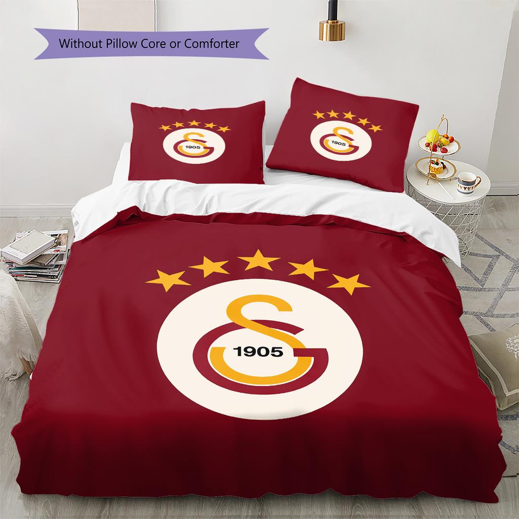 Galatasaray S.K Pattern Bedding,Quilt Set Quilt Cover Pillowcase Home Birthday Gift (1 * duvet cover + 2 * pillowcase, without core)