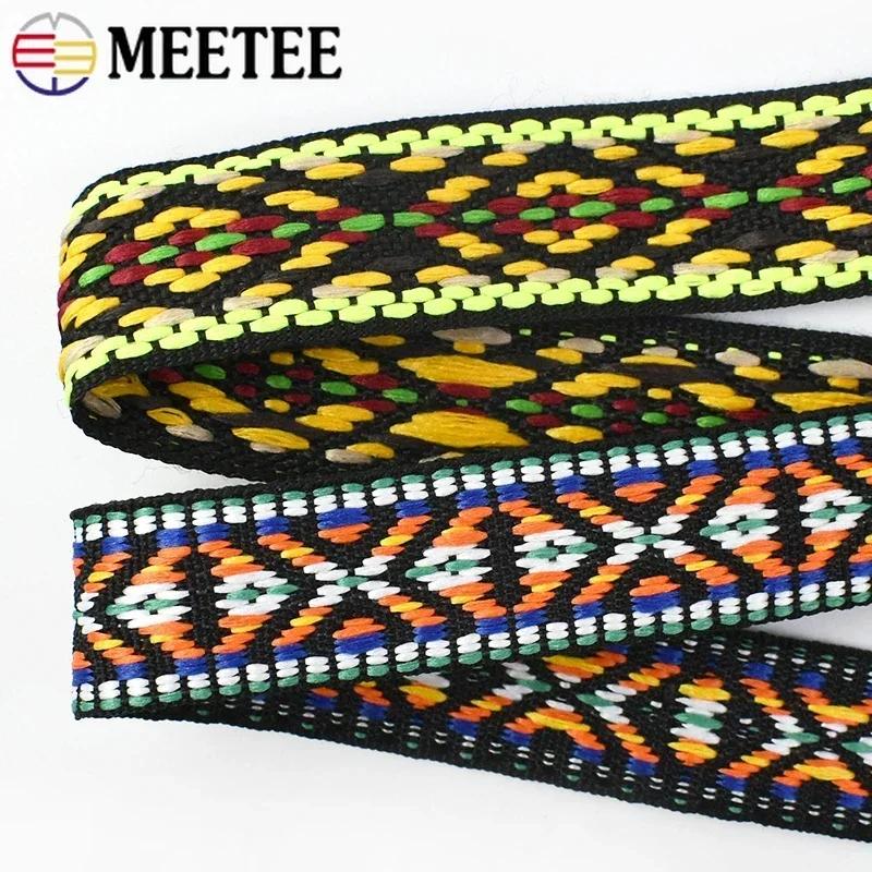 2-20 Meter 20mm Besticktes Jacquard-Band Polyester-Gurtband Spitzenbesatz für Haustierhalsbänder Kleidung DIY Nähzubehör