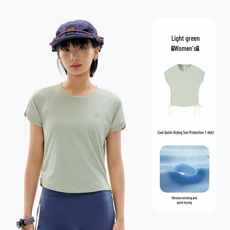Tantuo Women s Quick-Dry Breathable Ice Silk T-Shirt - Summer Short Sleeve Sun Protection Slimming Sport Running Top 2XL