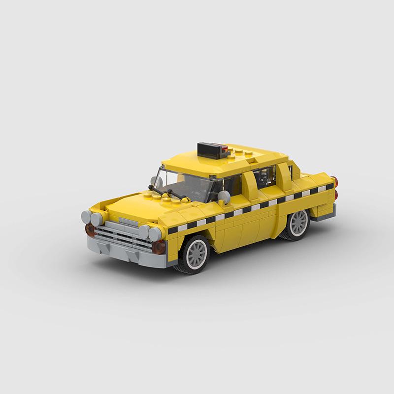 Taxi-Compatible Lego Mini MOC Building Blocks DIY Educational Car Toy Model