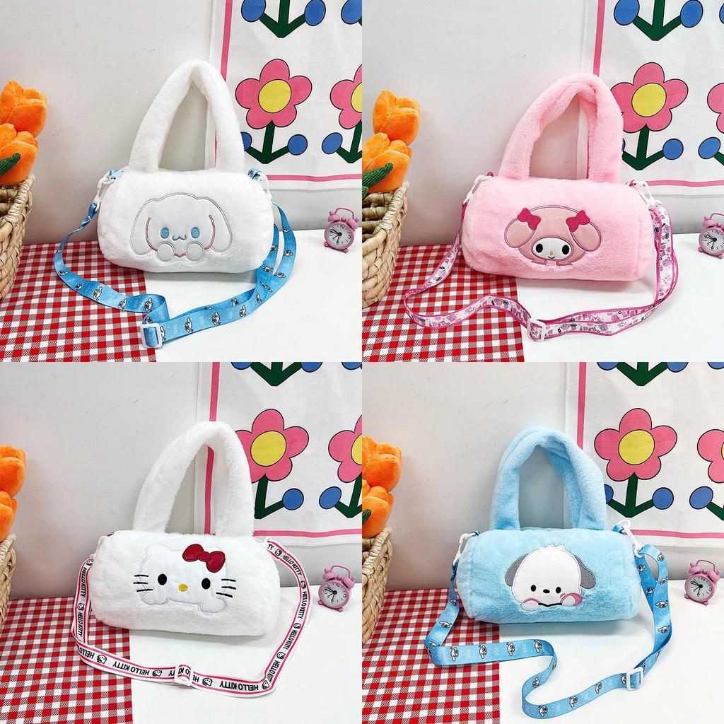 Sac à bandoulière en peluche de dessin animé mignon pour filles avec des designs adorables et un style polyvalent