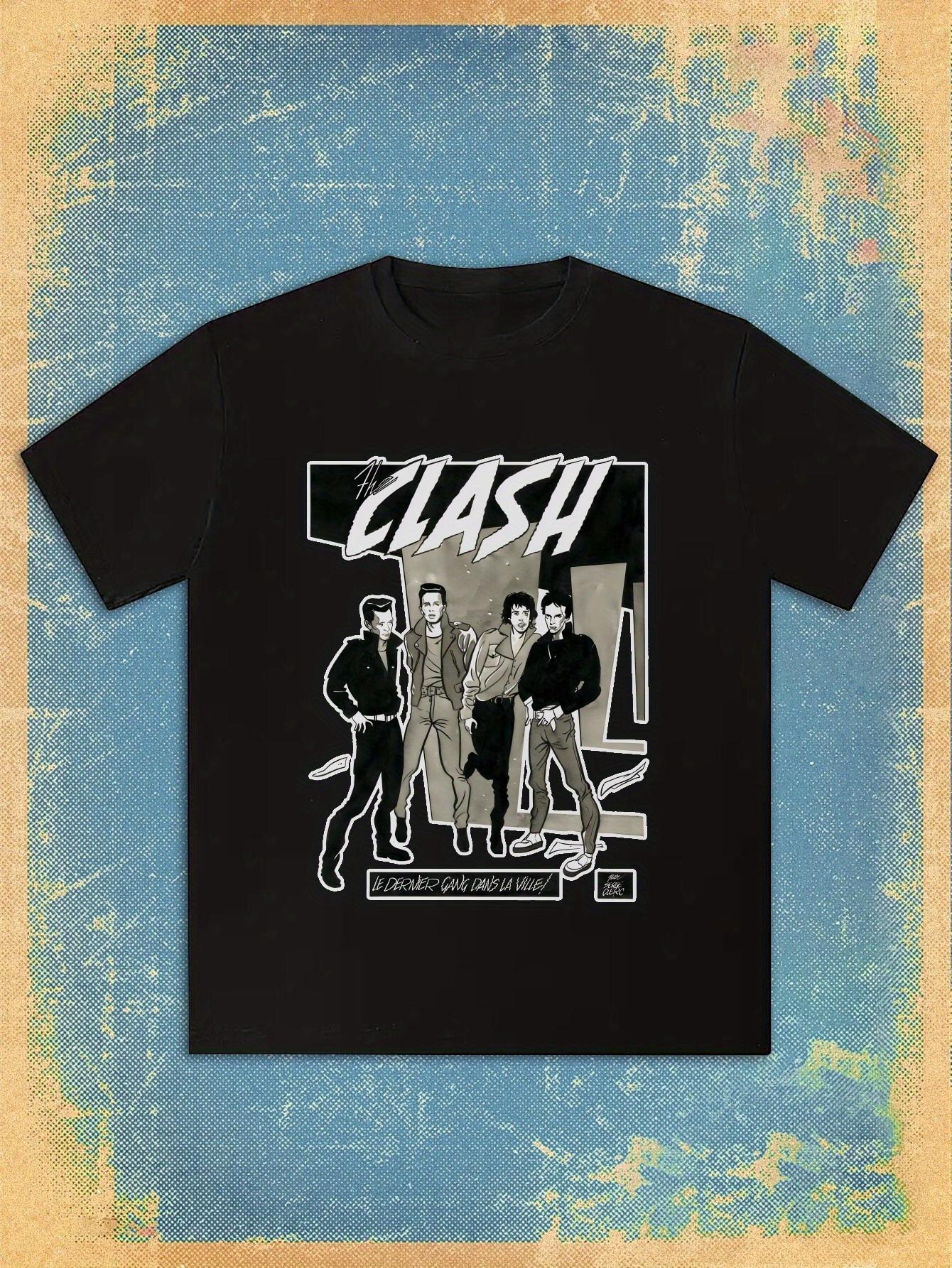 T-shirt Black with The Clash Band Graphic - London Calling Design M