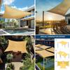 Waterproof Sun Shelter Garden Sun Shade Sail Patio Sunscreen Canopy Anti-UV Square Awning Camping Hiking Tarp with Hardware Kit