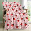 Coperta Fragola Bambina Flanella Rosa Morbida Calda Stagione Unica Decorazione Stanza Regalo di Compleanno
