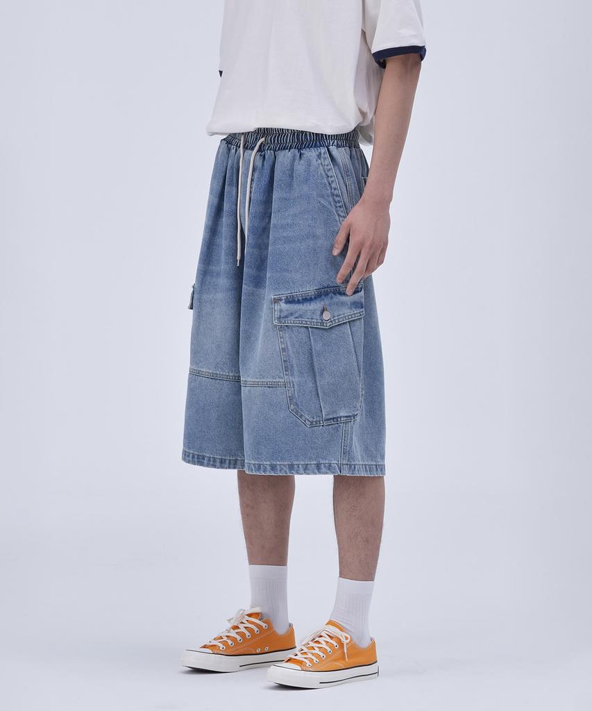 Peulojegteusseuli Signature Cargo Bermuda Pants [Medium Blue]_Hb2113