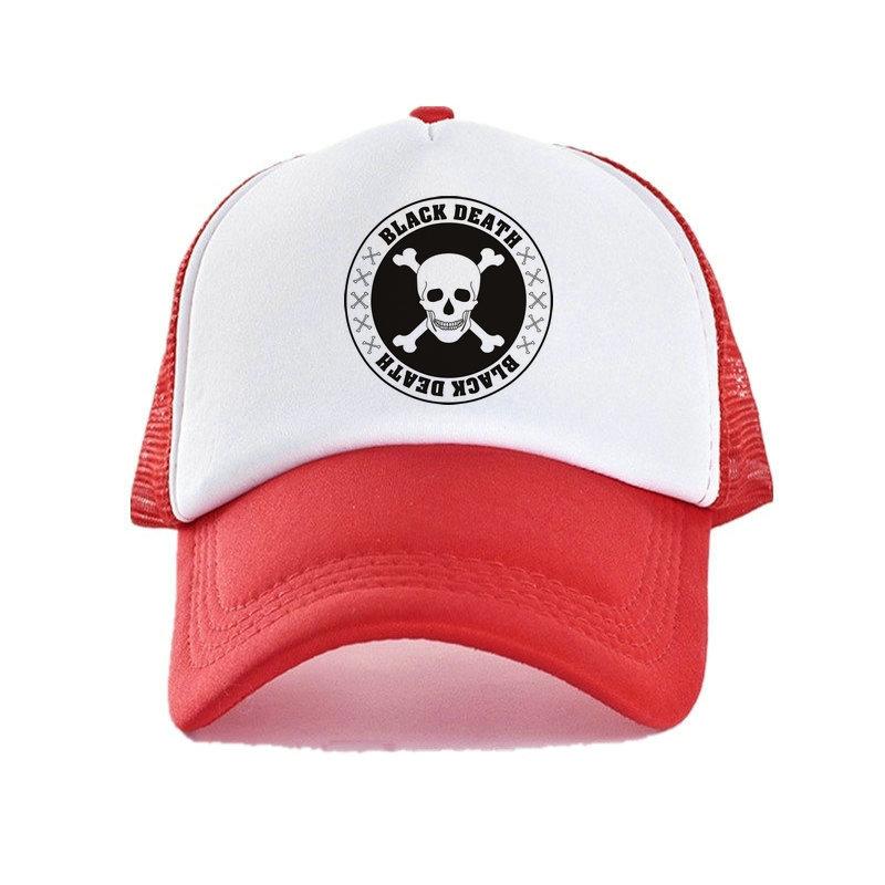 Der schwarze Tod-Sommerhut, mittelalterliches Leben, Überleben, Spiel, Hüte, Kappe, Unisex, gefallener Schädel, Trucker-Kappe, grausame Krankheit, Baseballkappe, YY462