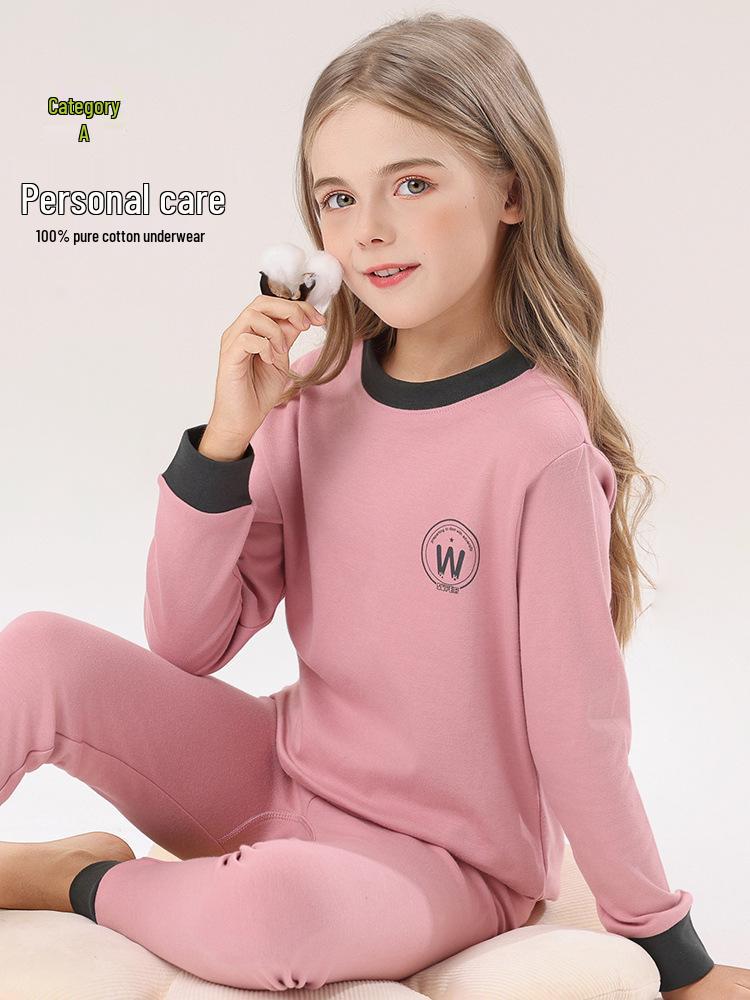 Girls' Autumn Cotton Underwear & Sweater Set – Teen & Kids' Cozy Pajamas