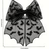 Punk Style Halloween Bat Mesh Bow Mysterious Black Heavy Duty Hair Clip Niche Design High-End Back Of The Head Hair Clip
