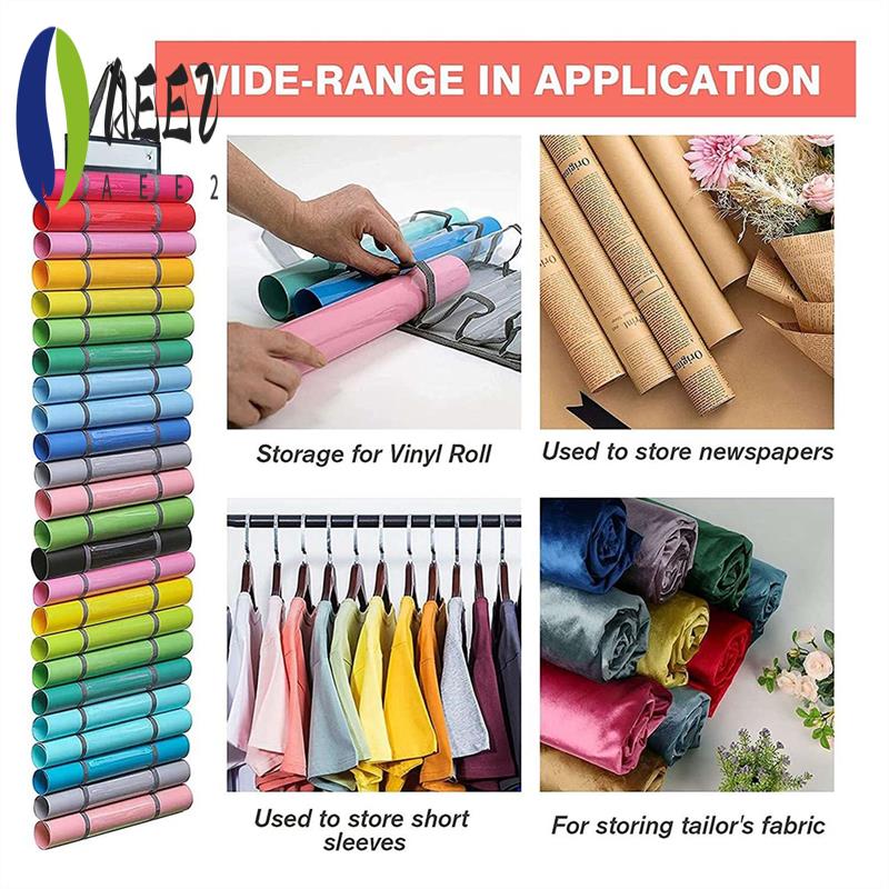 

AEE2-24 Compartments Vinyl Storage Organizer Holder Hanging Bag Crafts Vinyls Roll Storages Rack Hang Pocket Behind Door Room светло-серый