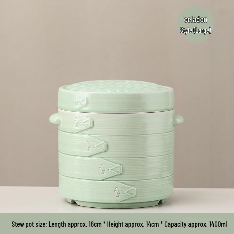 Ceramic Double-Lid Stew Pot