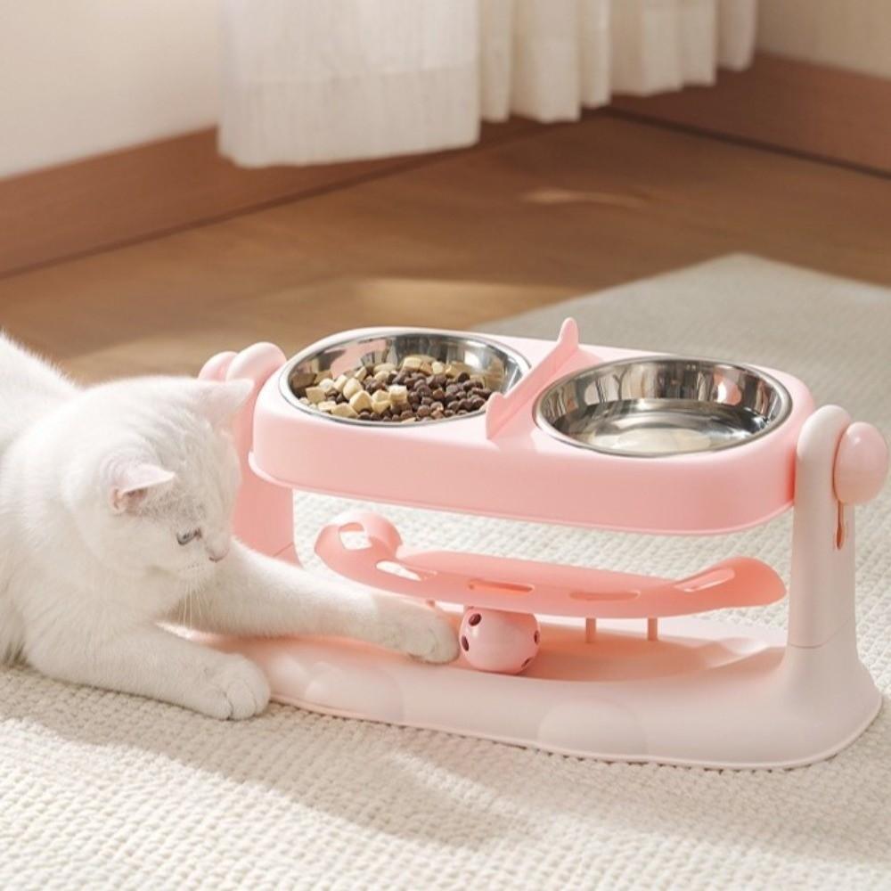 Anti-Tipping Neck Support Pet Bowl Removable Feeder Bowl Cute Cat Water Bowl for Pets Cats Dogs