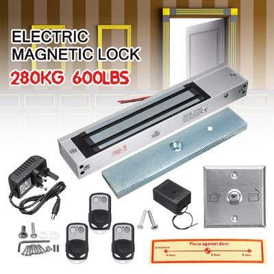 DC 12V AC100-240V 280KG 600LB System Elektriskt Magnetiskt Dörrlås Åtkomst & 3 Fjärrkontroller