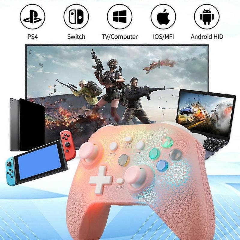 NS21 For Nintendo Switch Ios Android PC RGB Light Gaming Controller Programmable Buttons Wireless Ga