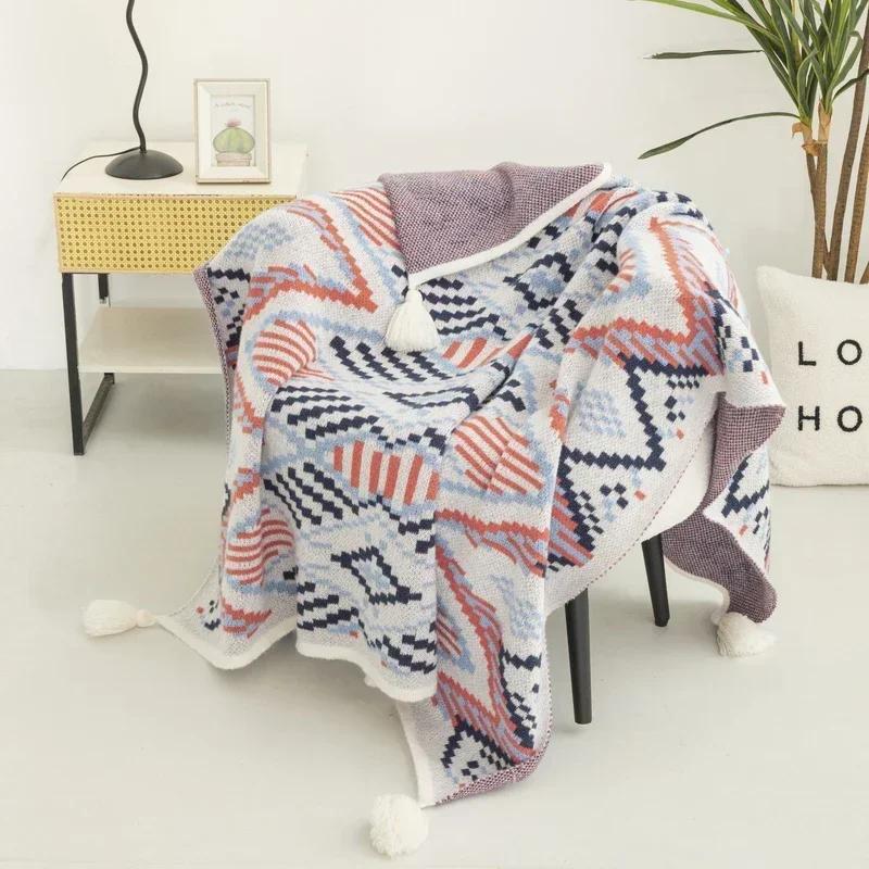 Bohemian Blanket Soft Sofa Cover Summer Blanket Office Nap Blankets Air Conditioning Blankets Knit Blanket For Travel