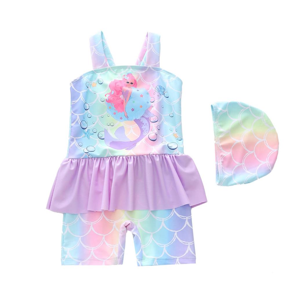 Cartoon Infant Girls' One-Piece Swimsuit for Medium and Small Children