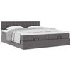 Ottoman Bed with Mattress Gray 180x200 cm Faux Leather