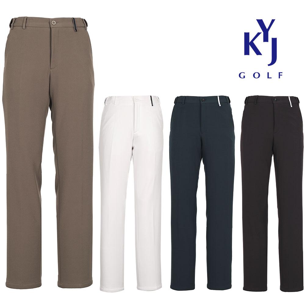 KIM YOUNG JOO GOLF Men'S Winter Fleece-Lined Pants One Point Elastic Waist Golf Pants Knwmsl57