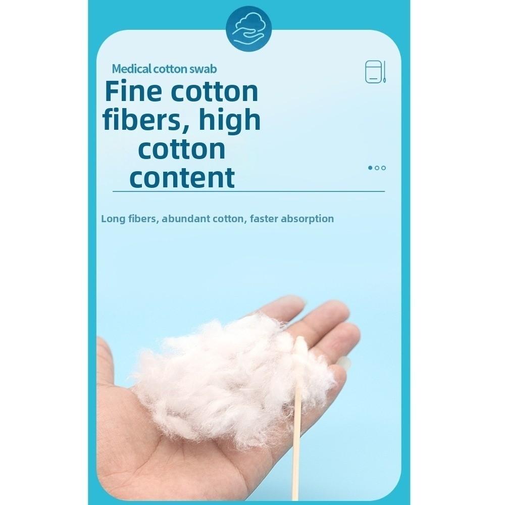 100pcs Skincare Routine Long Cotton Swabs with Wooden Handles Eyes Cotton Swabs Cosmetic