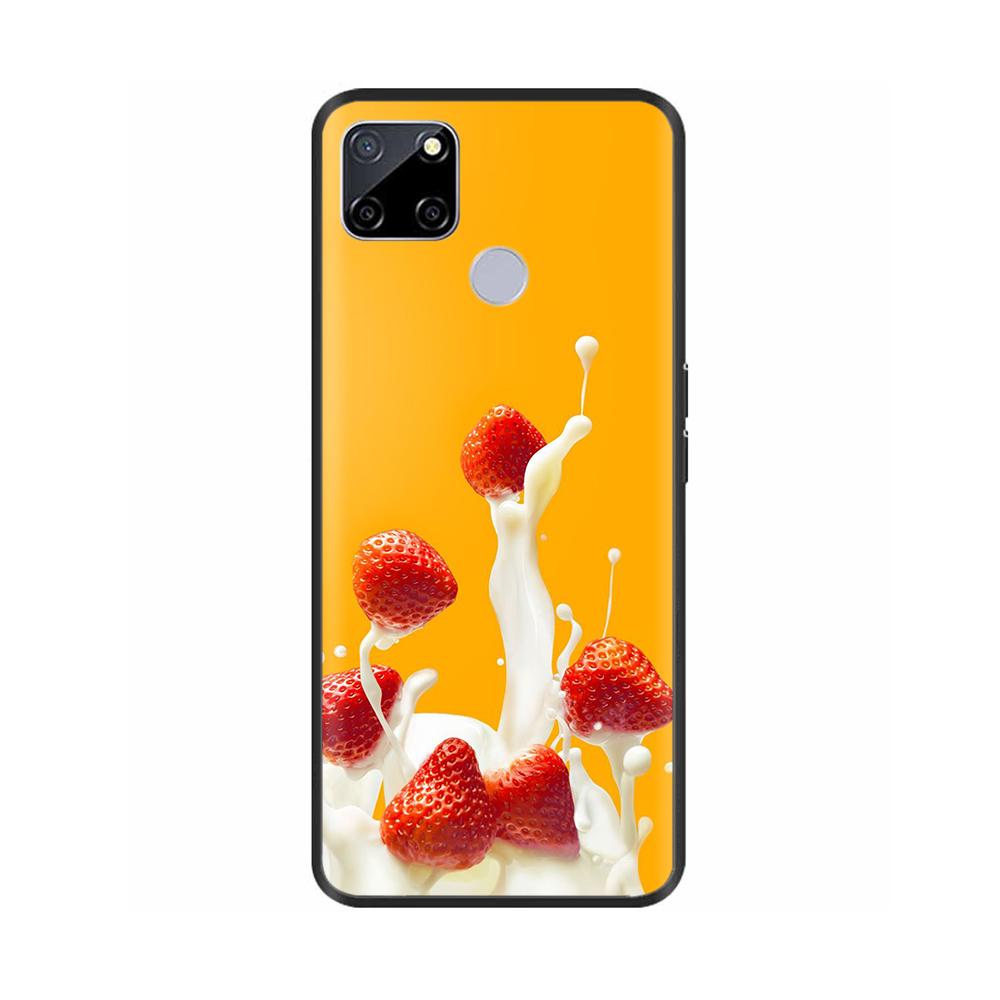 For Realme C25 Case C25s Soft Cute Cover for OPPO Realme C25Y C21Y Silicone Black TPU Phone Case For OPPO Realme C21 Flower Capa