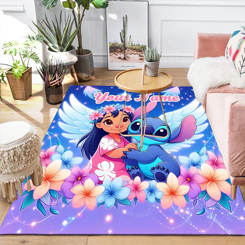 Custom 1Pc Lilo Stitch Galaxy Adventure Rug Office Carpet Indoor Outdoor Entrance Doormat Nonslip Soft And Comfortable Living Room D291616