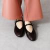 Soft genuine easy to slip HIMIKO Soft Flat Mary Jane 605008 Dark Brown 230 leather, leather, on. (Himiko)